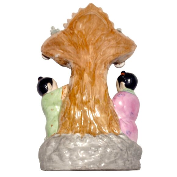 Vintage Antique Chinese Ornate Porcelain Sculpture Boy Girl Gold Tree of Life 13 - Picture 3 of 13